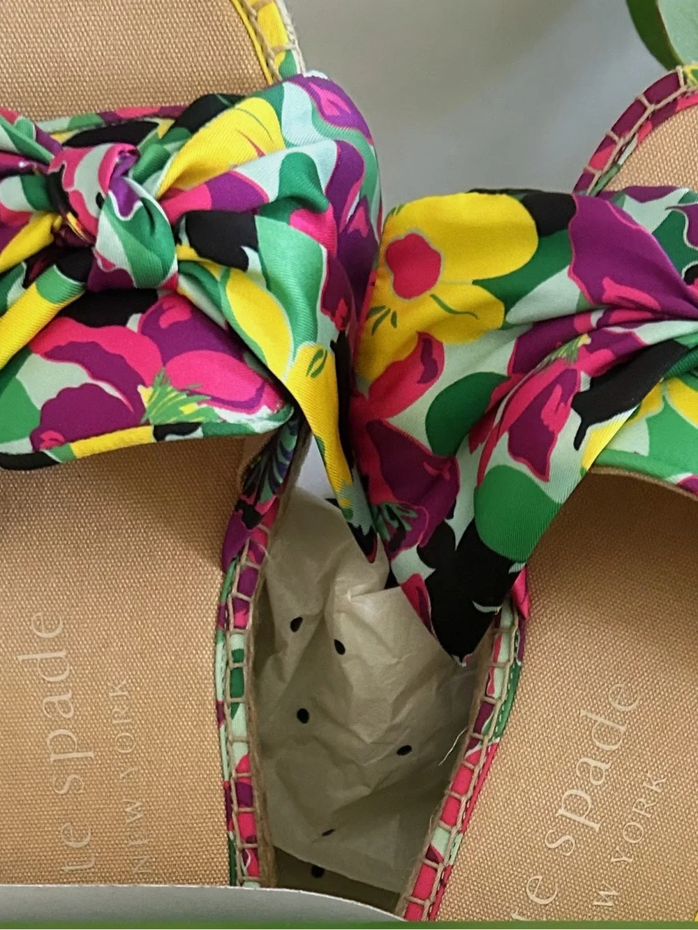 kate spade Multicolor Floral Knot Espadrille Slide